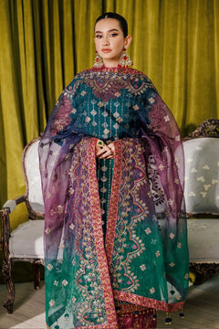 AF-CH-2174-Nagar C Sea Green Embroidered Chiffon