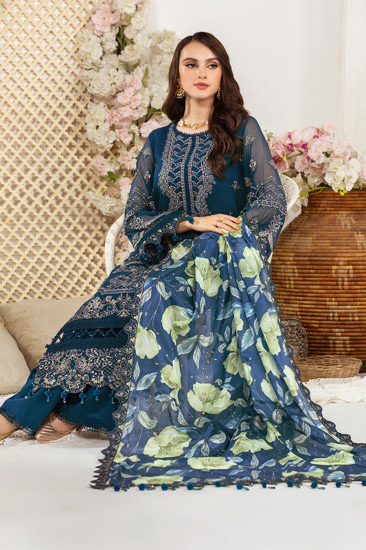 Buy Pakistani Embroidered Chiffon Dress With Dupatta Online | Alizeh