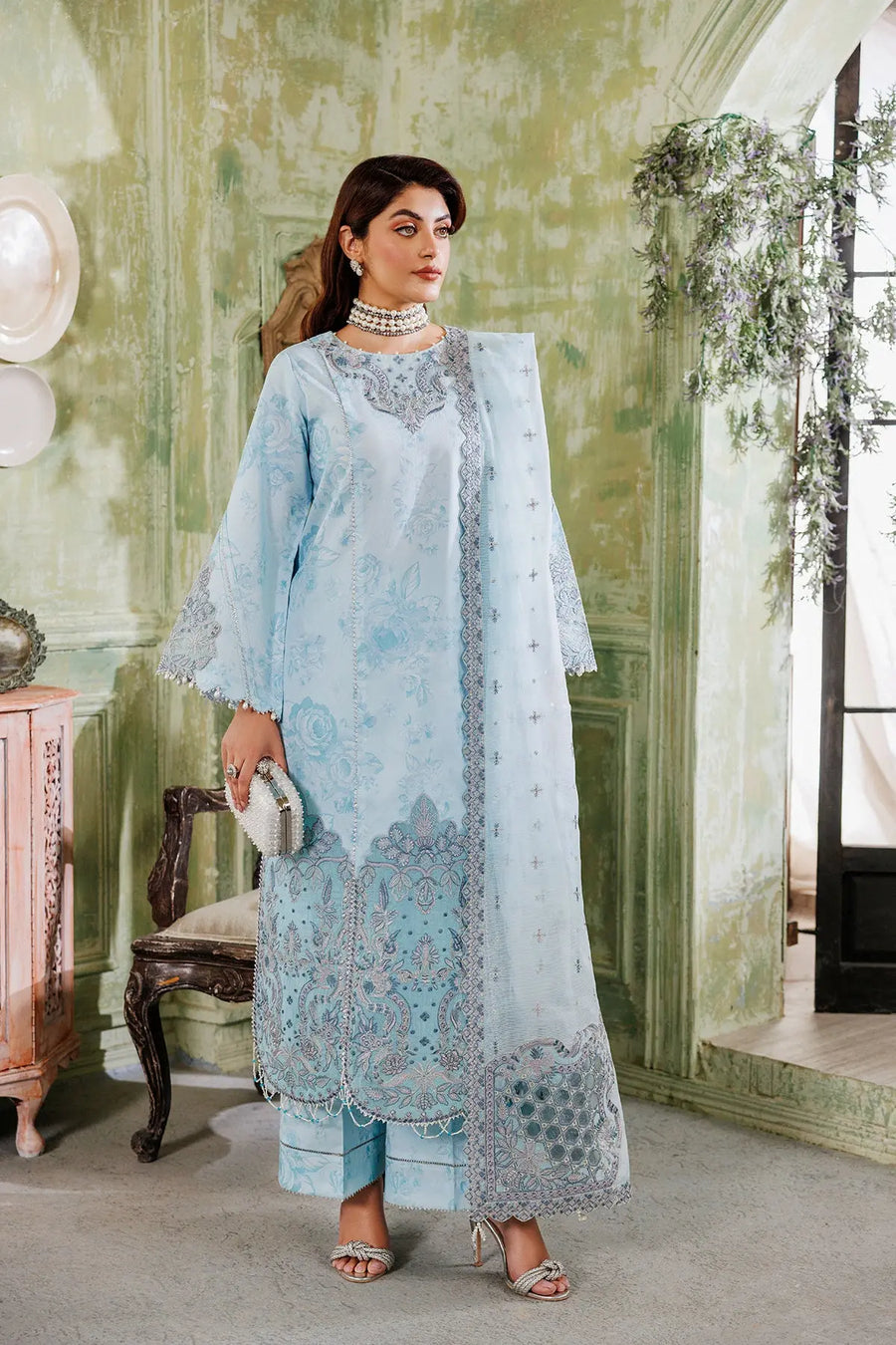 Buy Pakistani Embroidered Net Dresses For Women Online | Alizeh