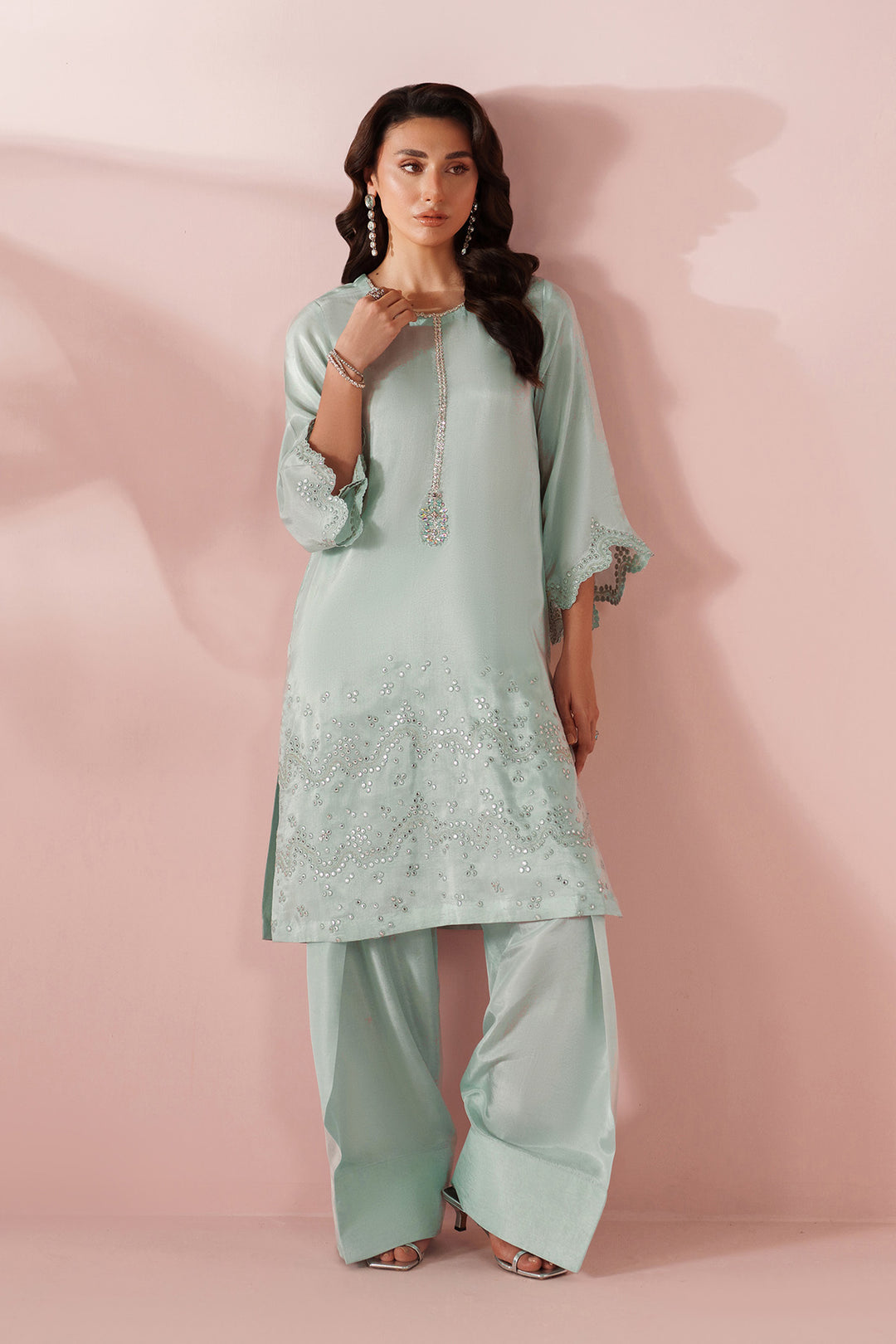 Ice Blue Dress 3 piece - RTW1030