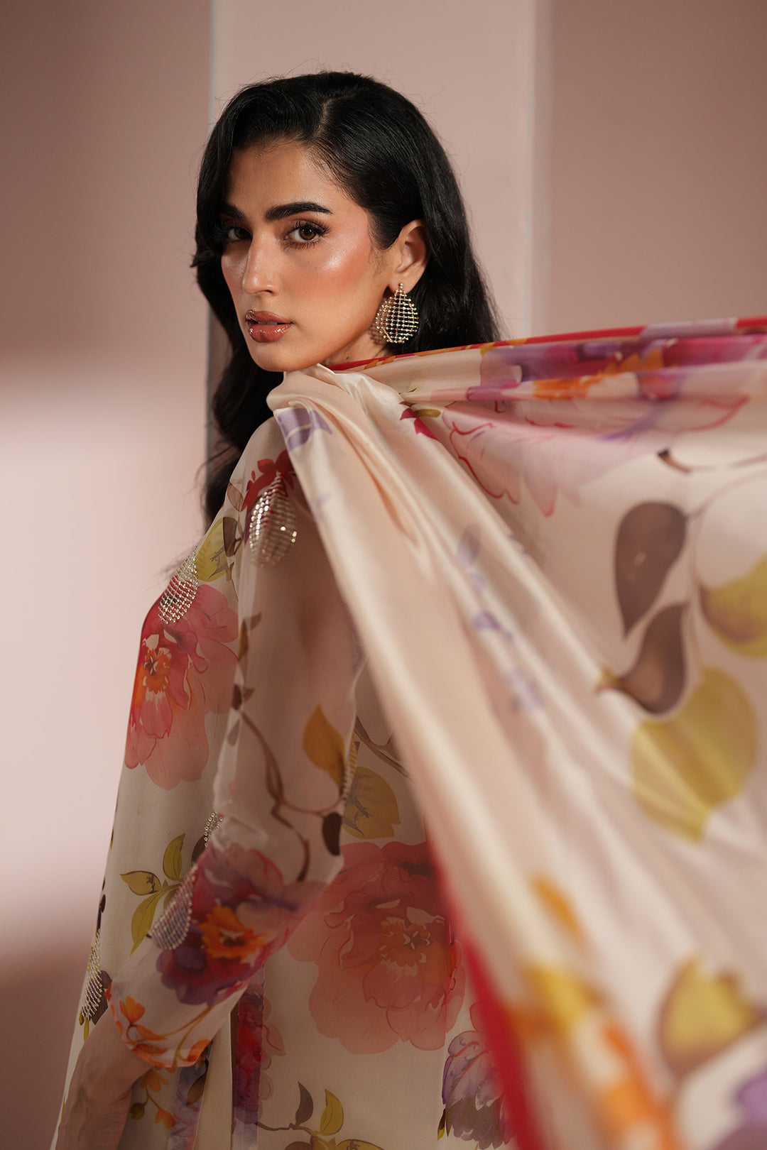 Skin Printed Dress 4 piece - RTW1032