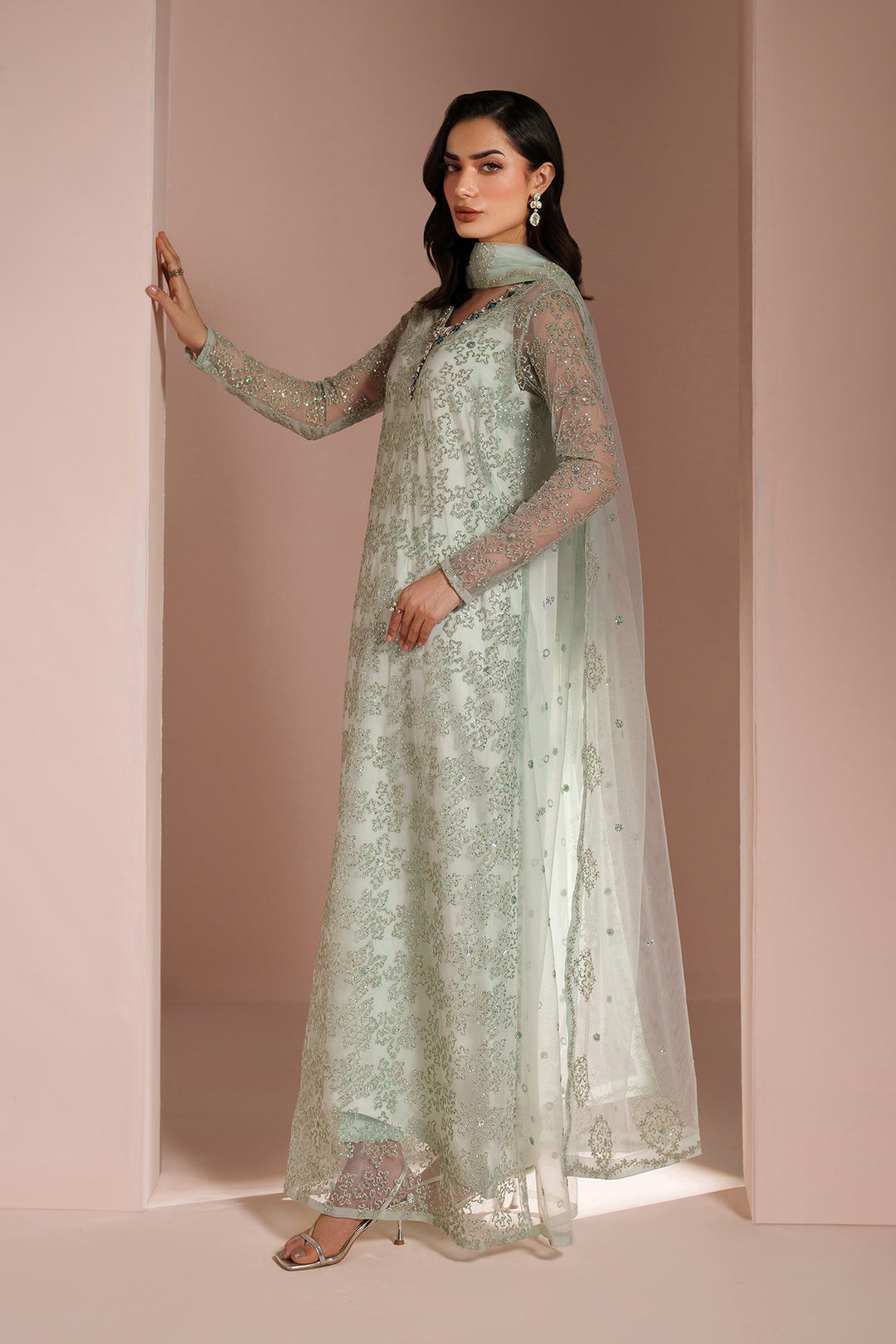 Ice Blue Dress 4 Piece - RTW1033