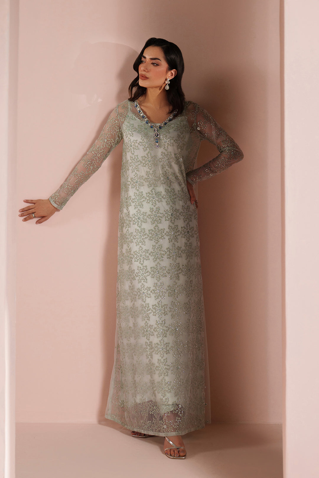 Ice Blue Dress 4 Piece - RTW1033