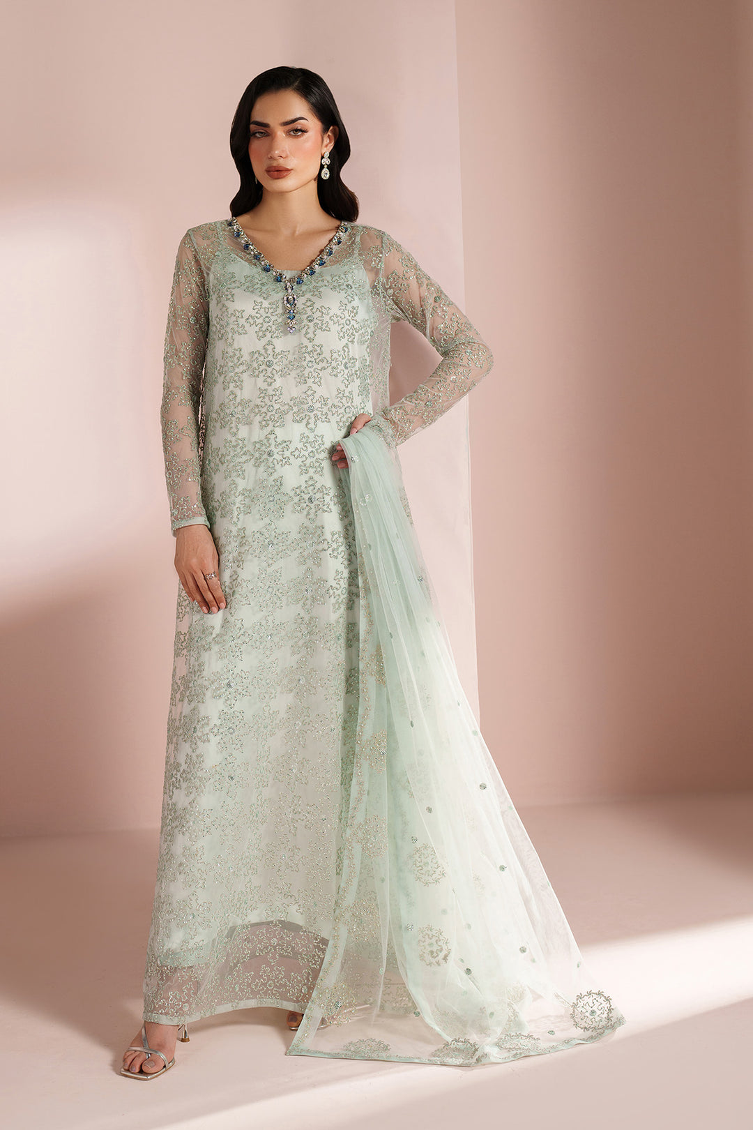 Ice Blue Dress 4 Piece - RTW1033