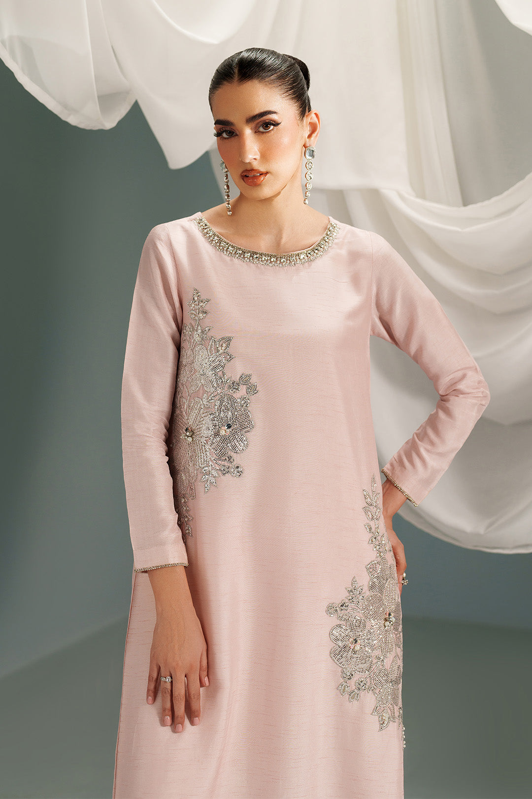 Embroidered & Handmade Tussar Silk - RTW1039