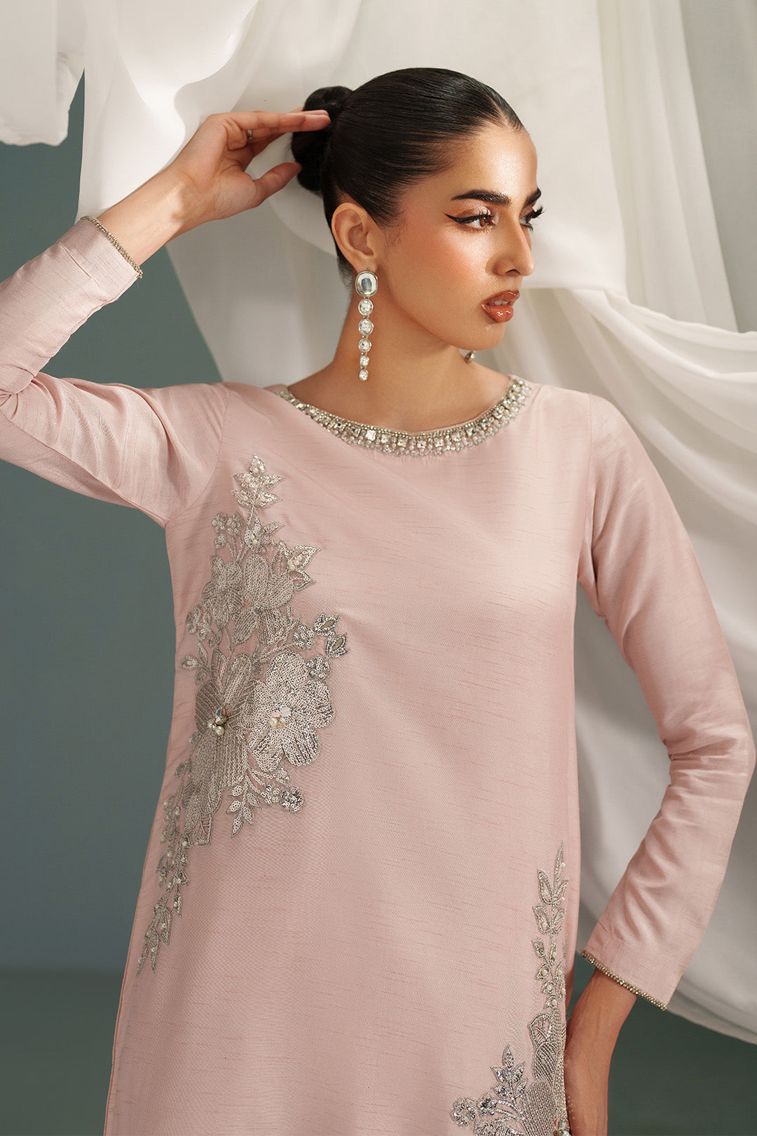 Embroidered & Handmade Tussar Silk - RTW1039