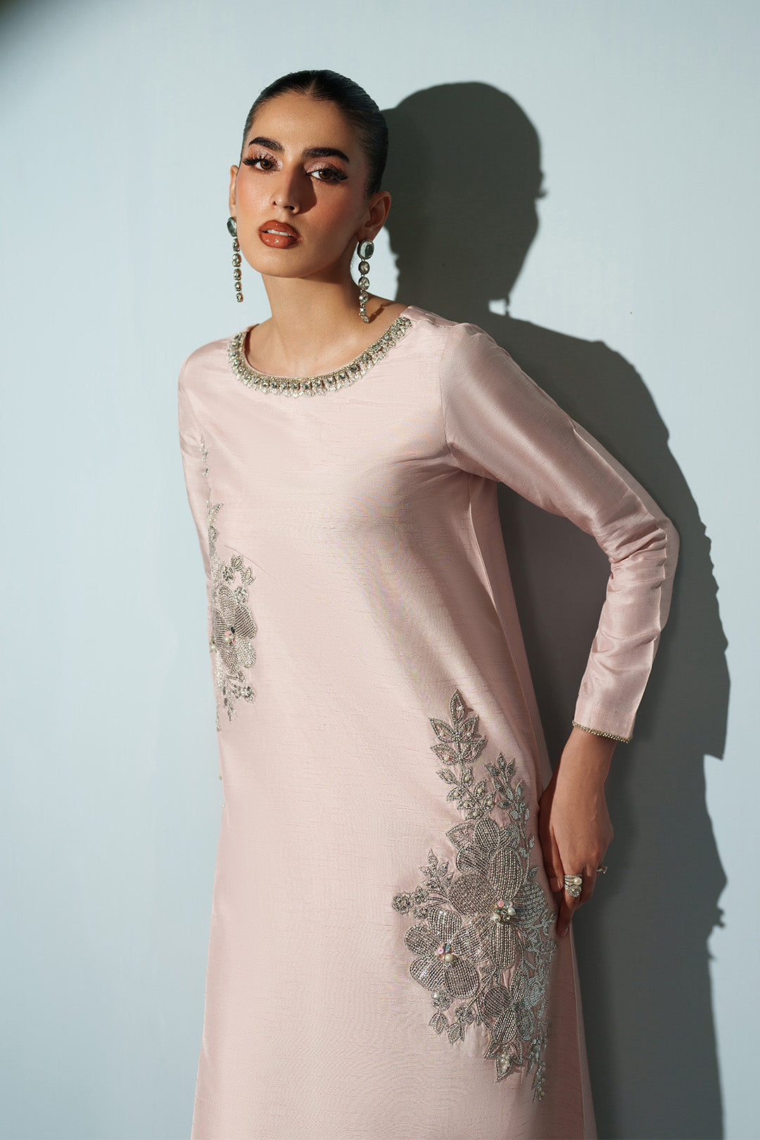 Embroidered & Handmade Tussar Silk - RTW1039