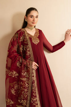 Maroon Dress 3 piece - RTW1024