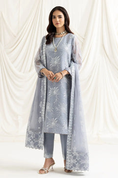 AF-DUA-3022-Elnaz Grey Embroidered Chiffon
