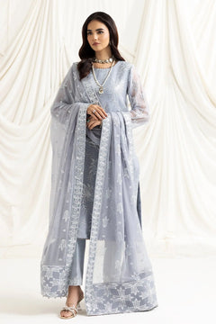 AF-DUA-3022-Elnaz Grey Embroidered Chiffon