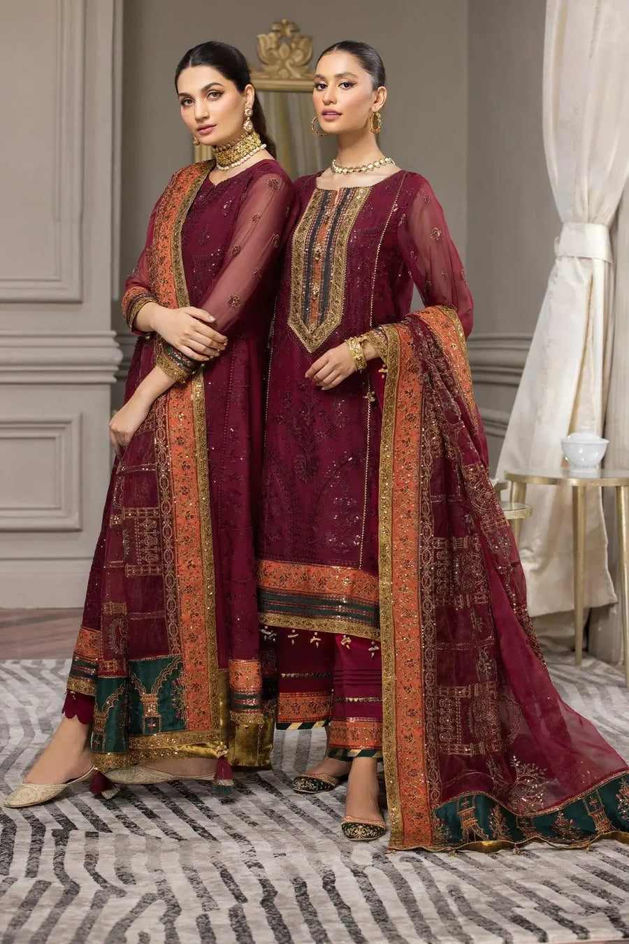 Buy Aqs E Dast Embroidered Chiffon Dresses | Alizeh