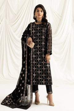AF-DUA-3019-Nazik Black Embroidered Chiffon