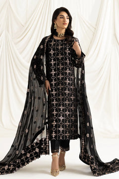 AF-DUA-3019-Nazik Black Embroidered Chiffon