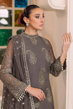 AF-DUA-3012-Amaya Grey Embroidered Chiffon