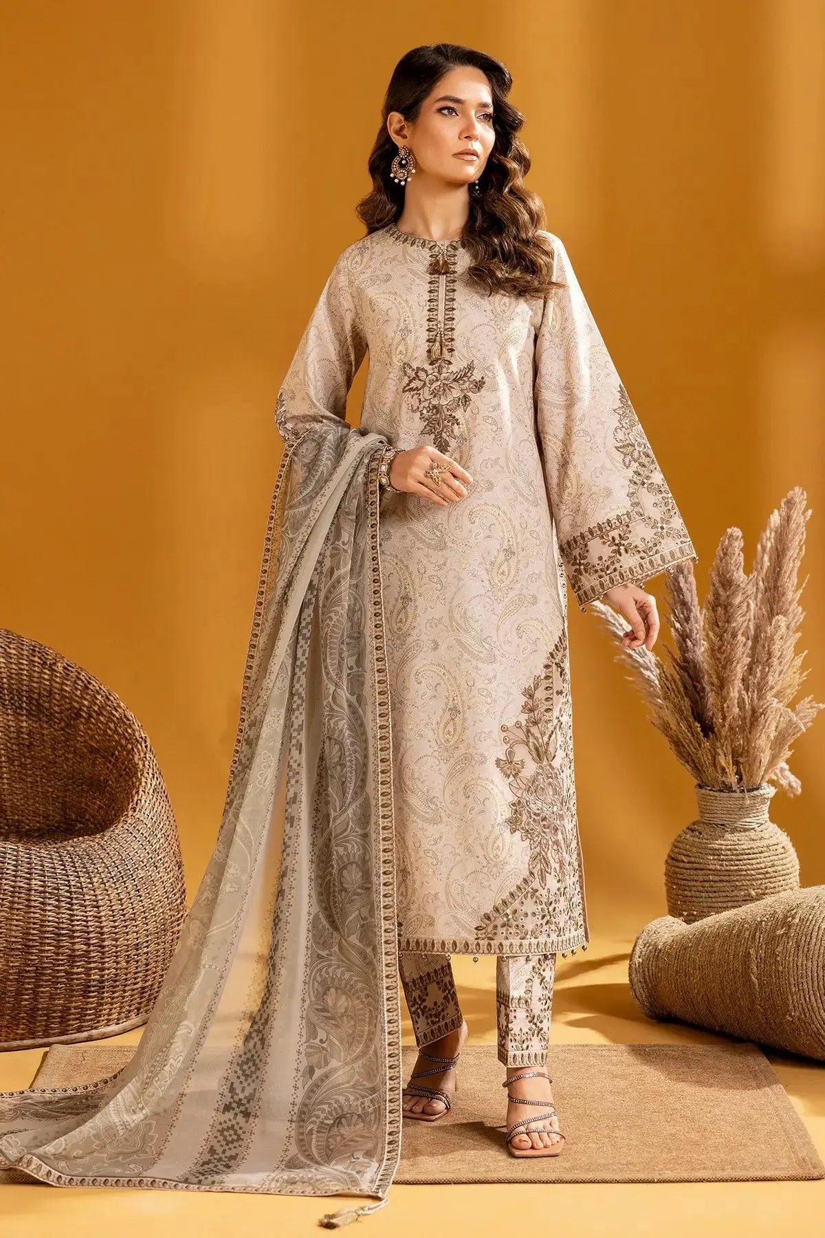 AF-EPL-7009-Hira Embroidered Printed Lawn